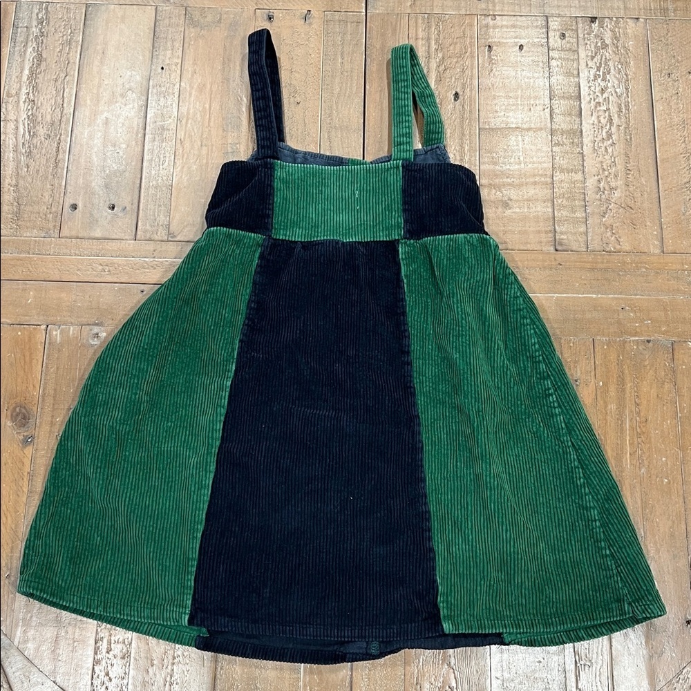 Bobo Choses funny friends button front corduroy jumper dress 8-9 year green blue - Picture 4 of 6